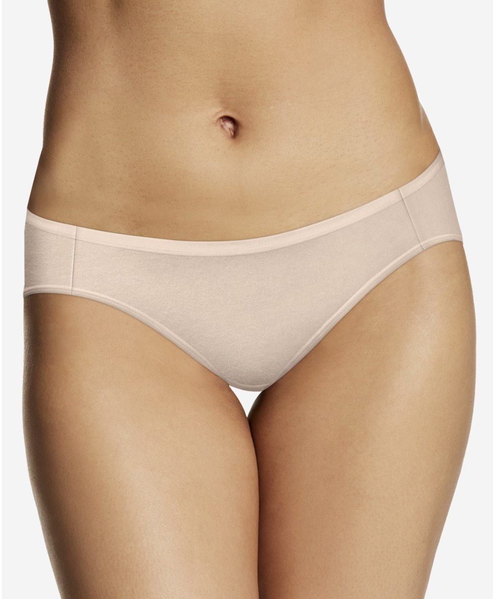 Maidenform Women Cotton Comfort Bikini Underwear Latte Lift Nude Size 9/2XL
